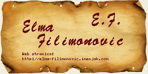 Elma Filimonović vizit kartica